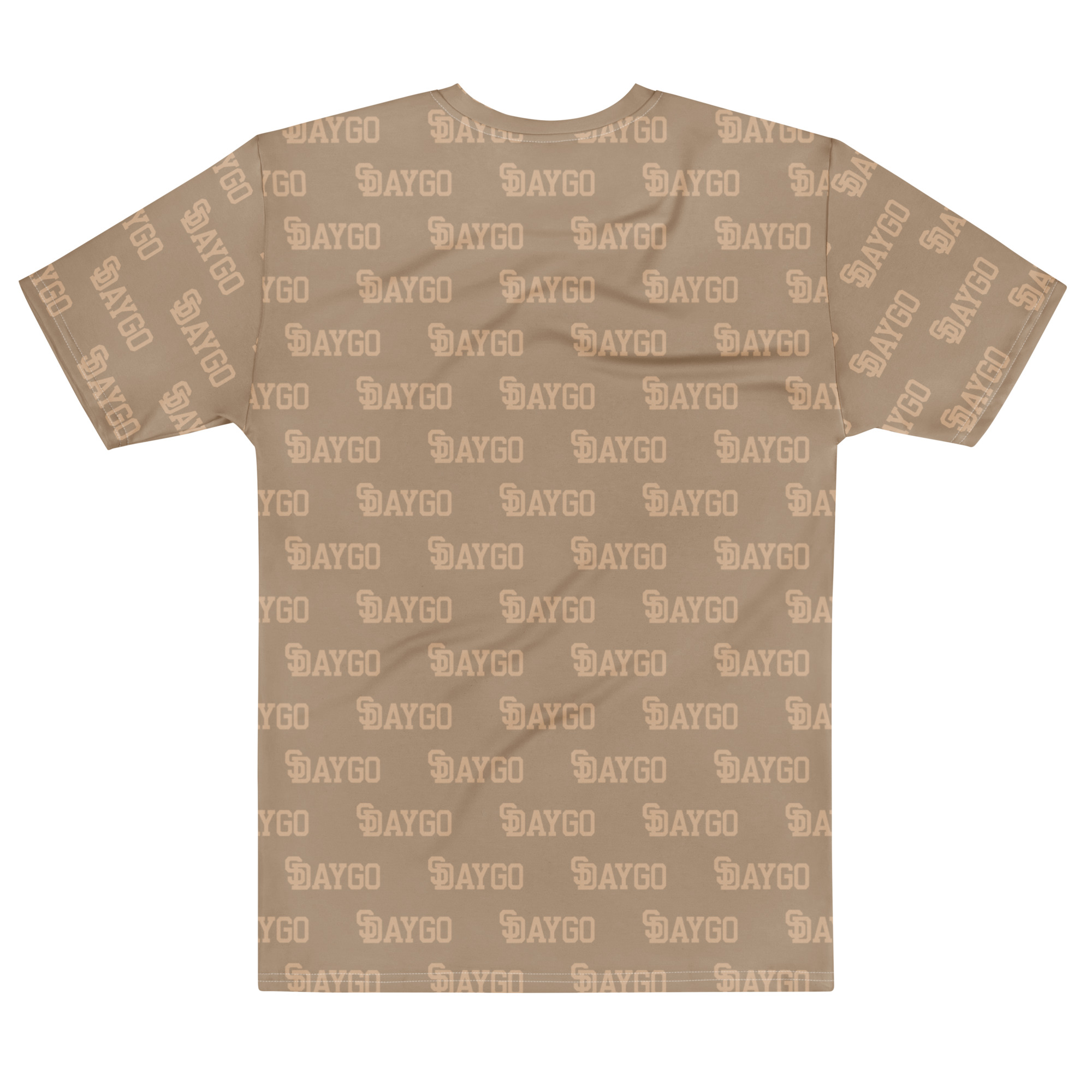 DVE Paper Trail Tan & White Pattern Men's T-Shirt - Image 2