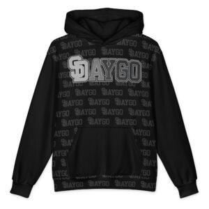 DVE Black Market Black & White Pattern Oversized Cotton Hoodie