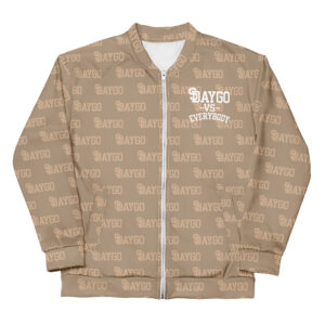 DVE Paper Trail Tan & White Pattern Bomber Jacket