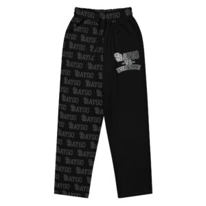 DVE Black Market Black & White Pattern Wide-Leg Joggers
