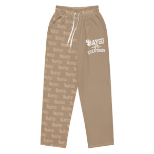 DVE Paper Trail Tan & White Pattern Wide-Leg Joggers
