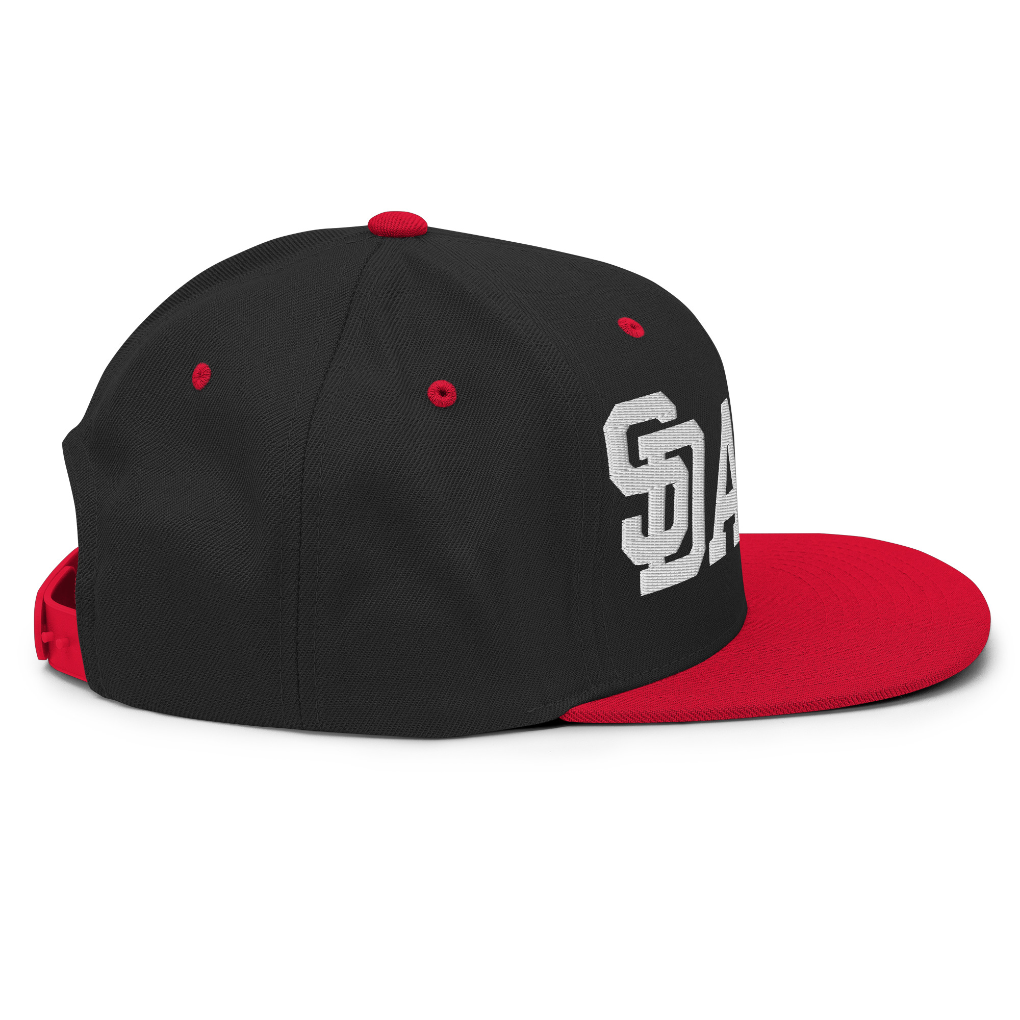 DVE Redline White SD Logo Red & Black Snapback Hat - Image 6