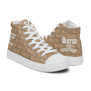 DVE Paper Trail Tan & White Pattern Men's High-Top Canvas Shoes