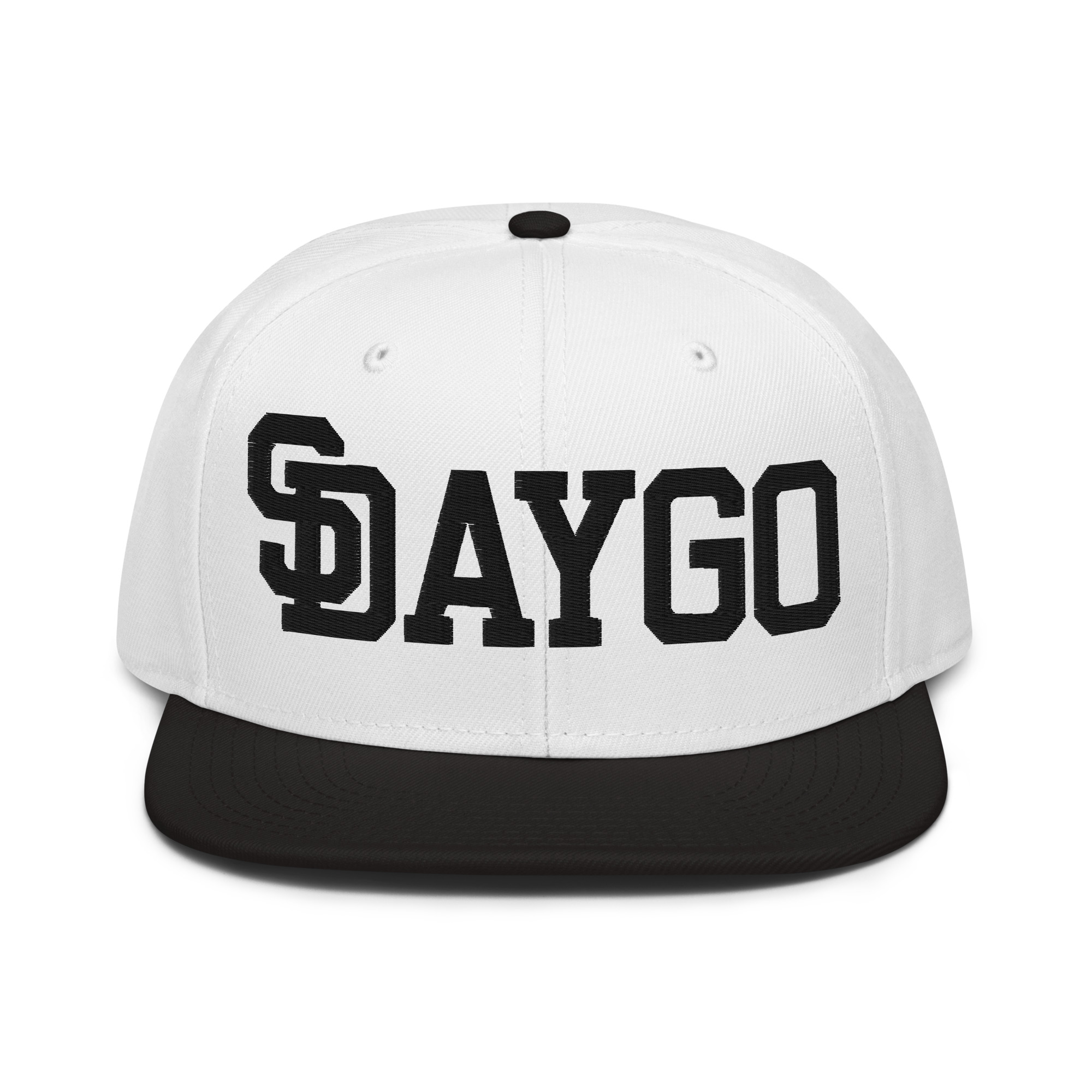 DVE Black Market White & Black SD Logo Snapback Hat - Image 2