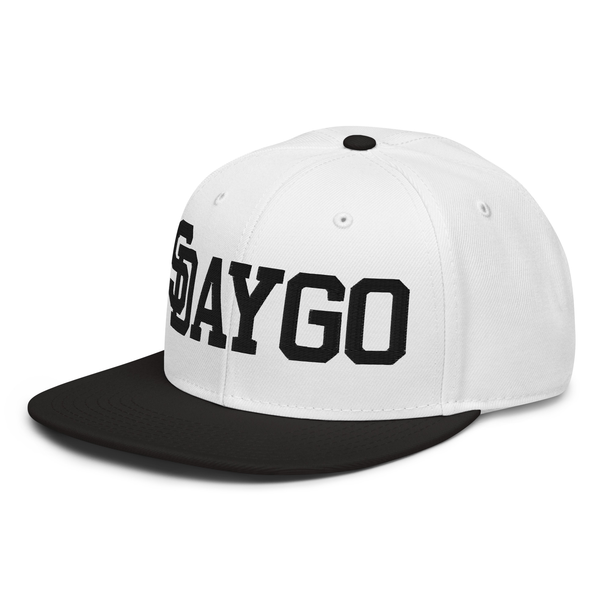 DVE Black Market White & Black SD Logo Snapback Hat - Image 4