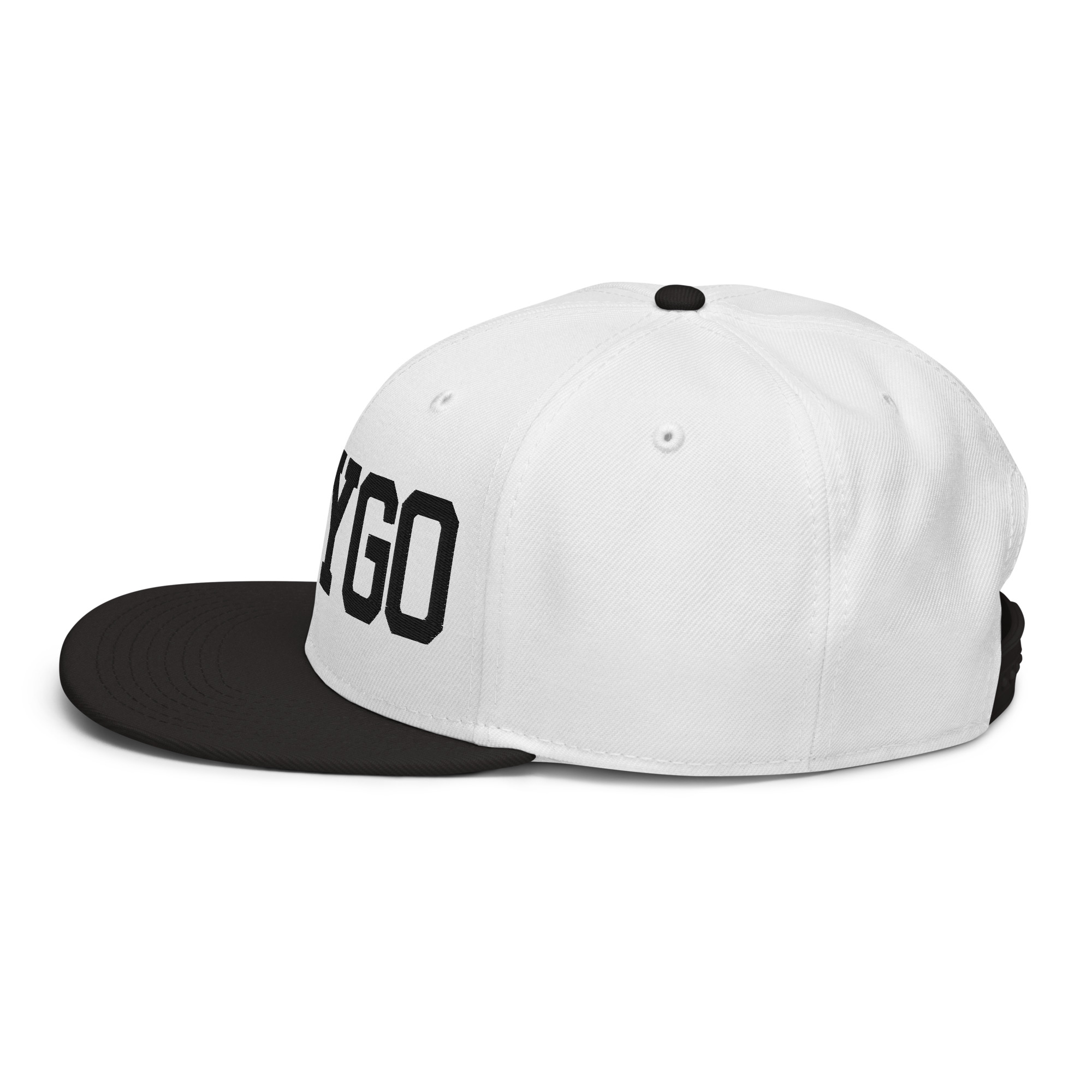 DVE Black Market White & Black SD Logo Snapback Hat - Image 5
