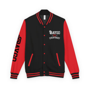 DVE Infrared White & Red SD Logo Heavyweight Letterman Jacket