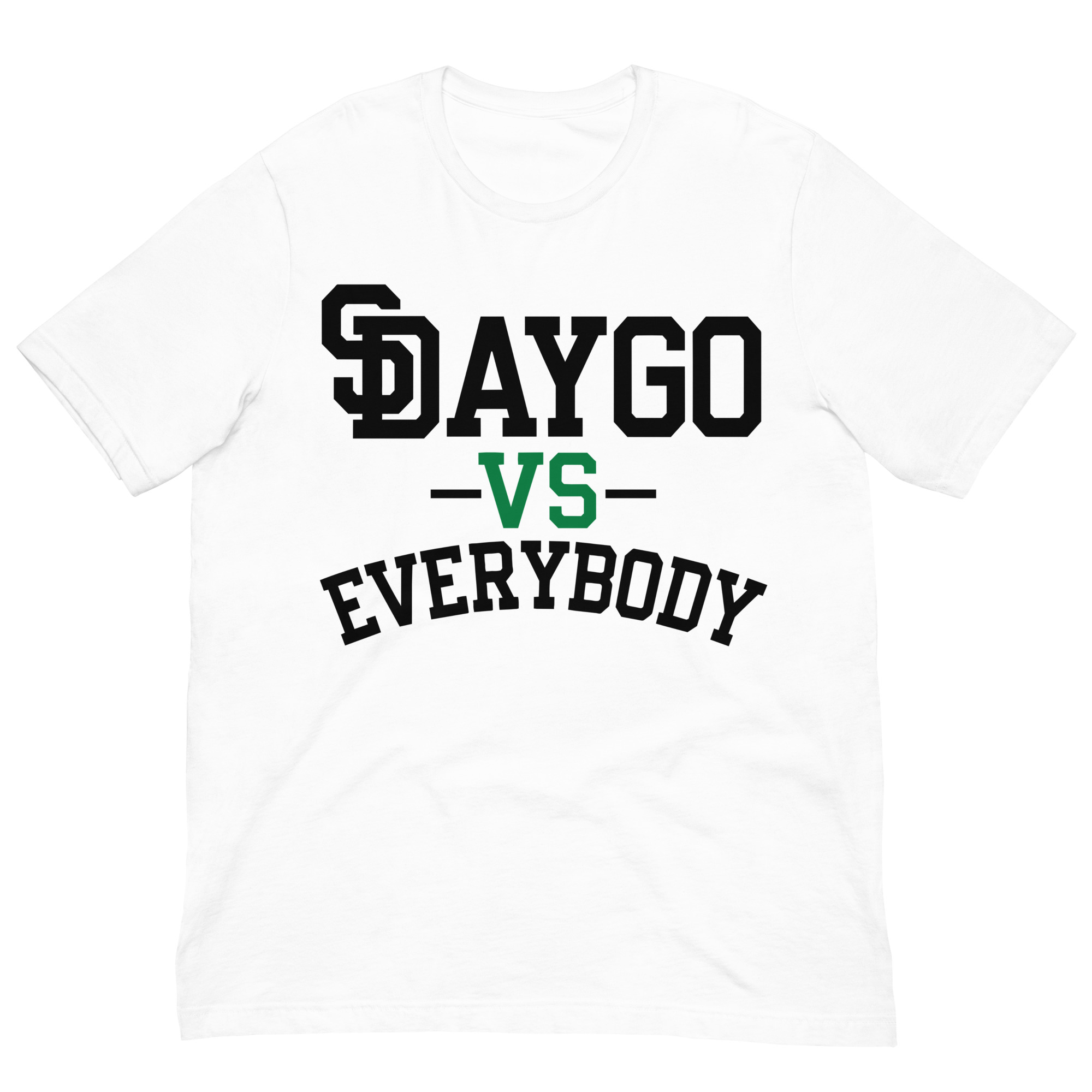 DVE Palm Treez Black & Green SD Logo White T-Shirt