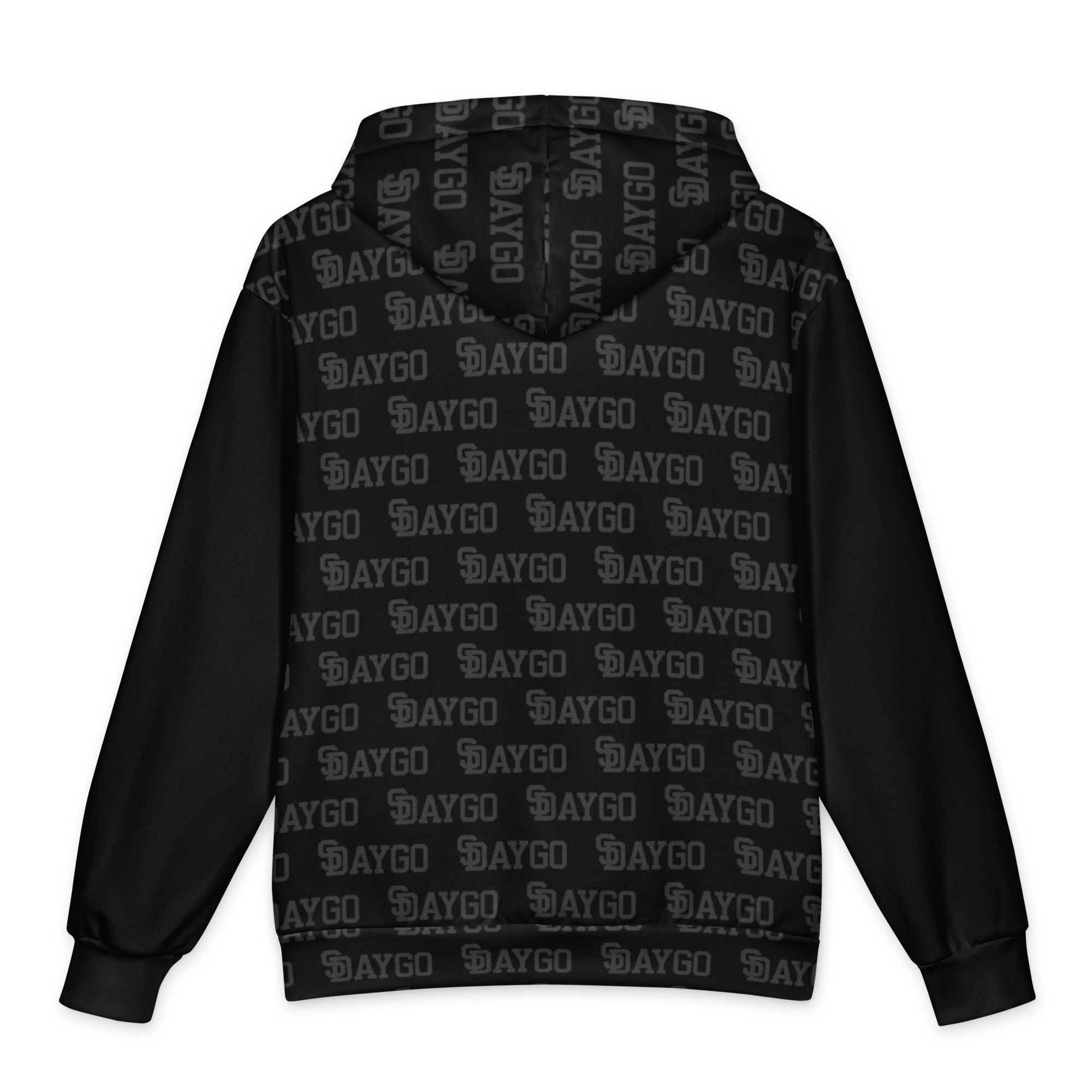 DVE Redline Black Red & White Pattern Oversized Cotton Hoodie - Image 2