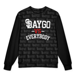 DVE Redline Black Red & White Pattern Oversized Sweatshirt