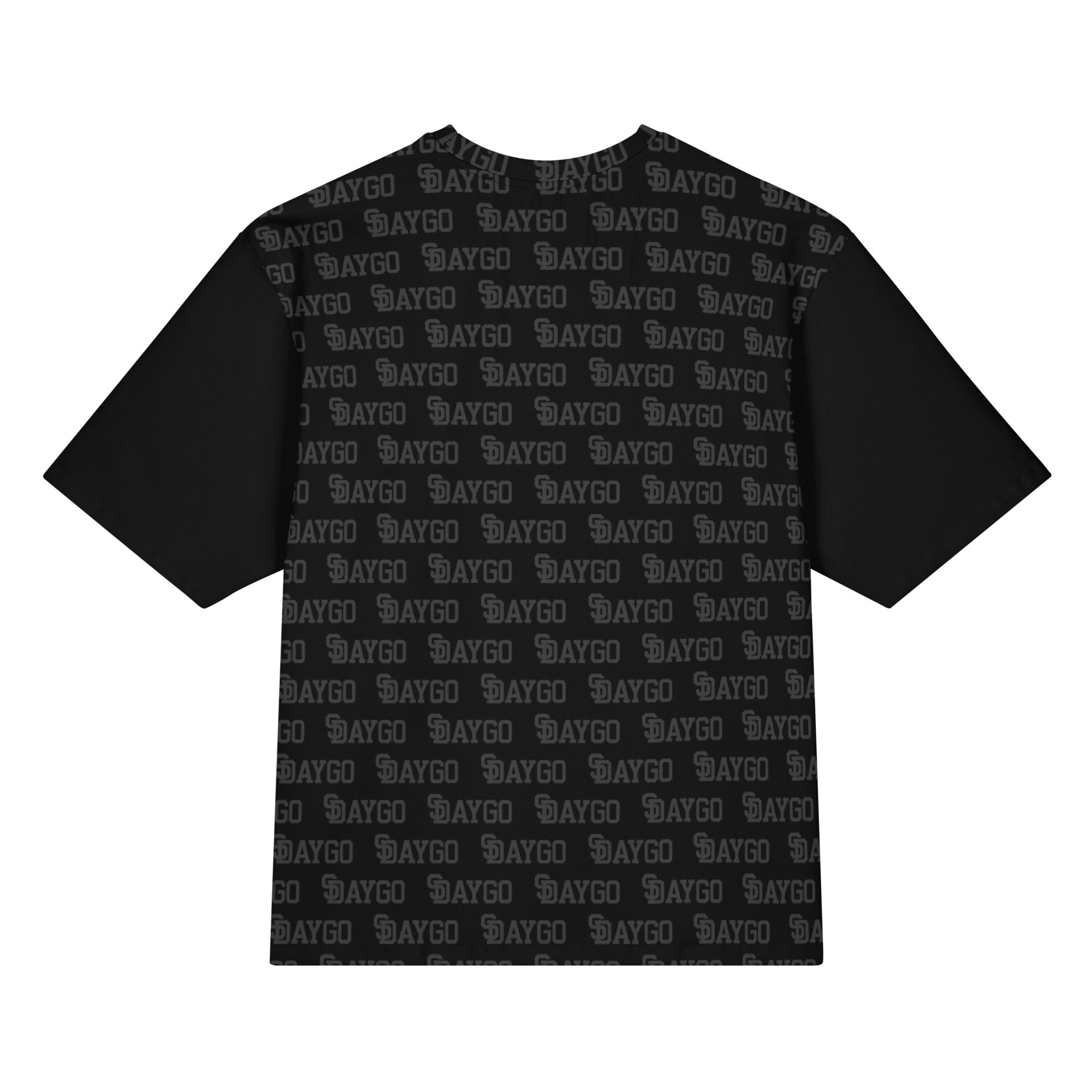 DVE Redline Black Red & White Pattern Oversized Cotton T-Shirt - Image 2