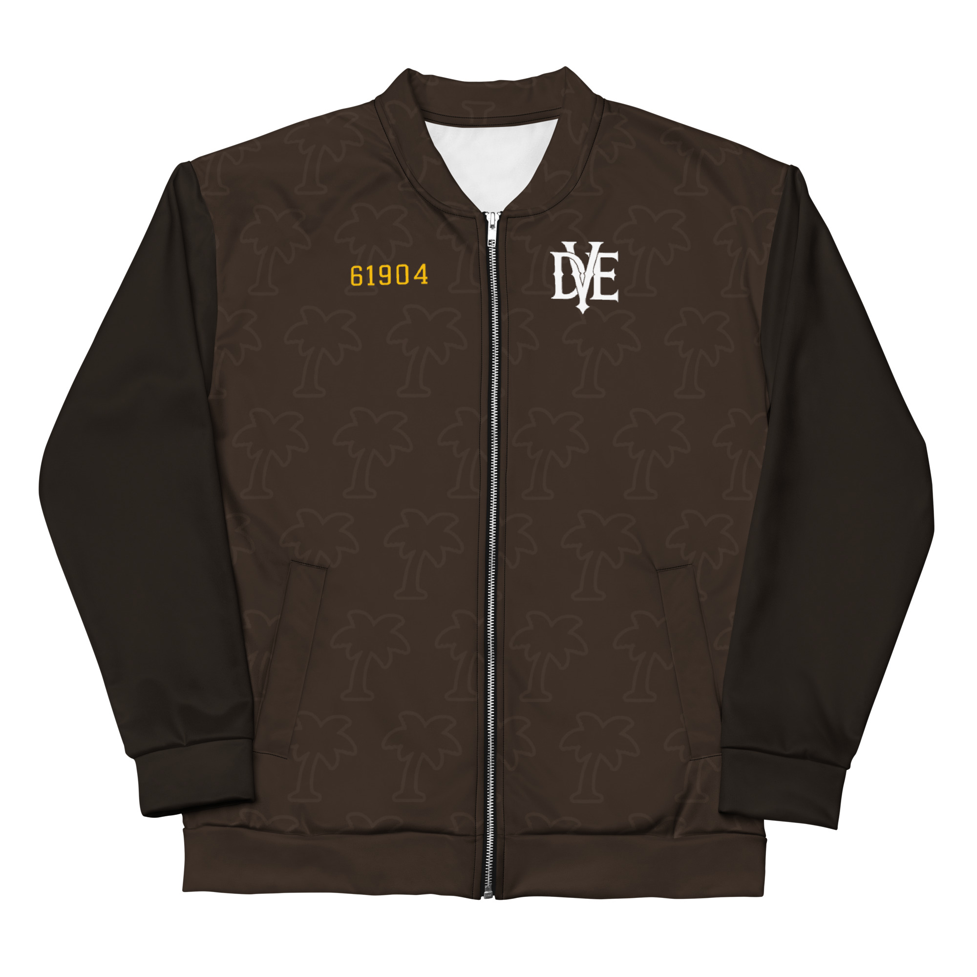 DVE 61904 Yellow & White Pattern Unisex Bomber Jacket