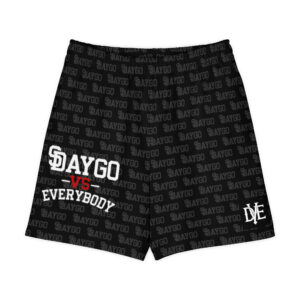 DVE Redline Black Red & White Pattern Cotton Long Shorts