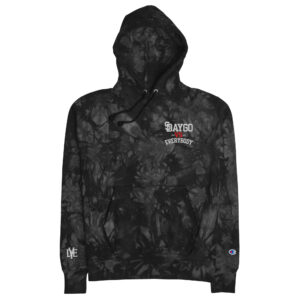 DVE Redline Black Red & White Pattern Champion Tie-Dye Hoodie