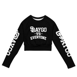 DVE Black Market Black & White Women's Long-Sleeve Crop Top