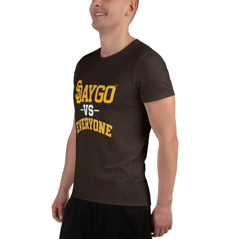 DVE 61904 Yellow & White Logo Men's athletic t-shirt - Image 3