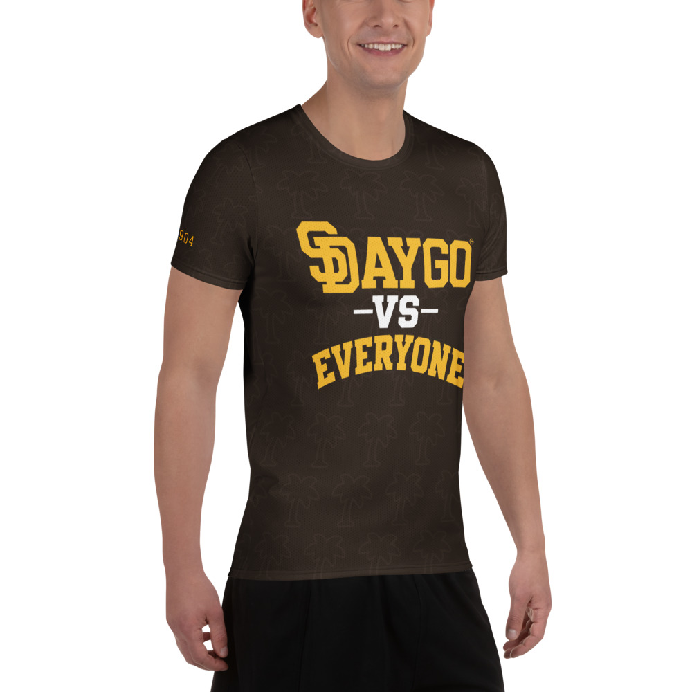 DVE 61904 Yellow & White Logo Men's athletic t-shirt - Image 4