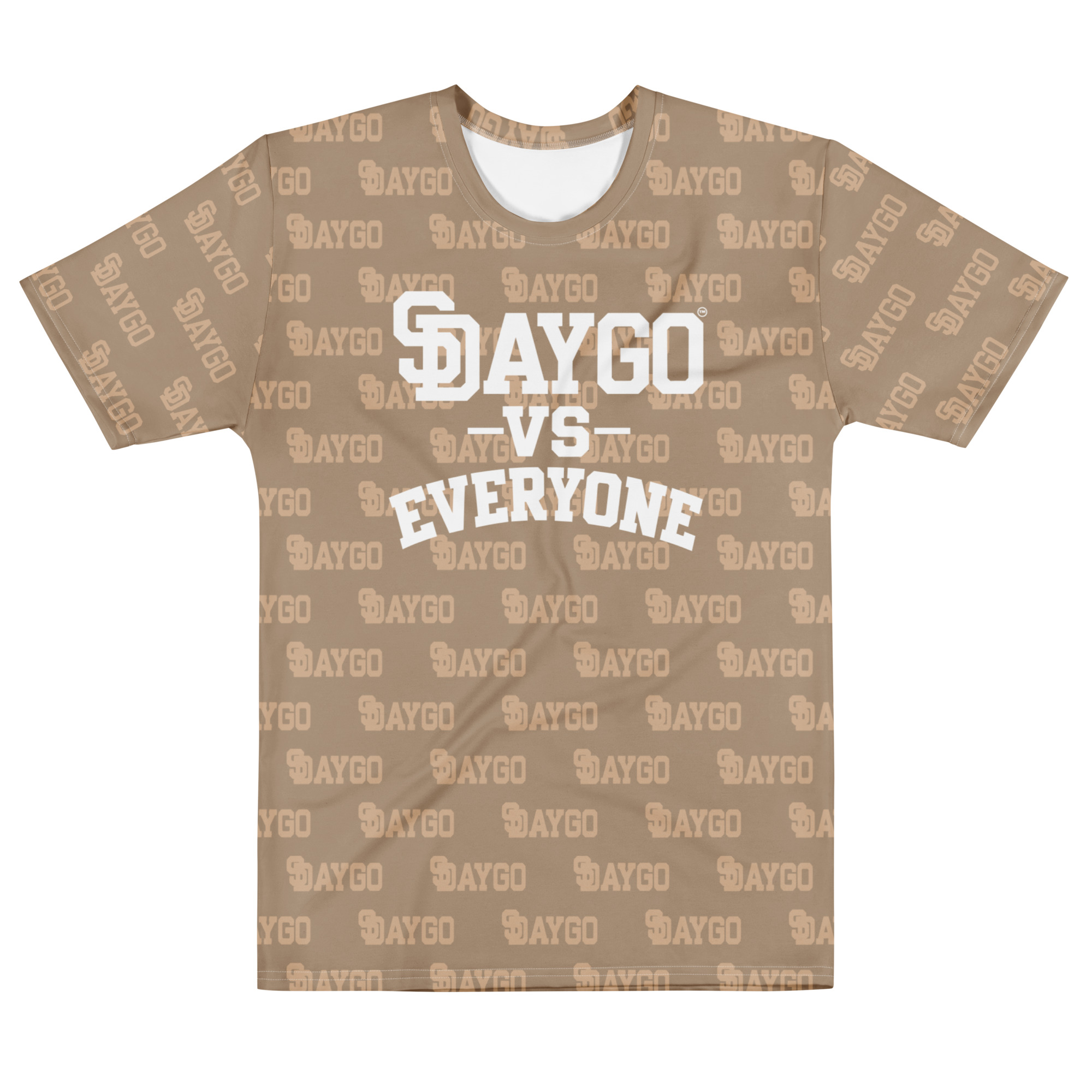 DVE Paper Trail Tan & White Pattern Men's T-Shirt