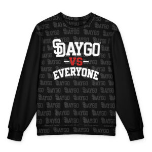 DVE Redline Black Red & White Pattern Oversized Sweatshirt