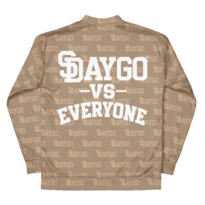 DVE Paper Trail Tan & White Pattern Bomber Jacket