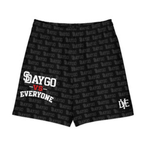DVE Redline Black Red & White Pattern Cotton Long Shorts