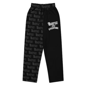 DVE Black Market Black & White Pattern Wide-Leg Joggers
