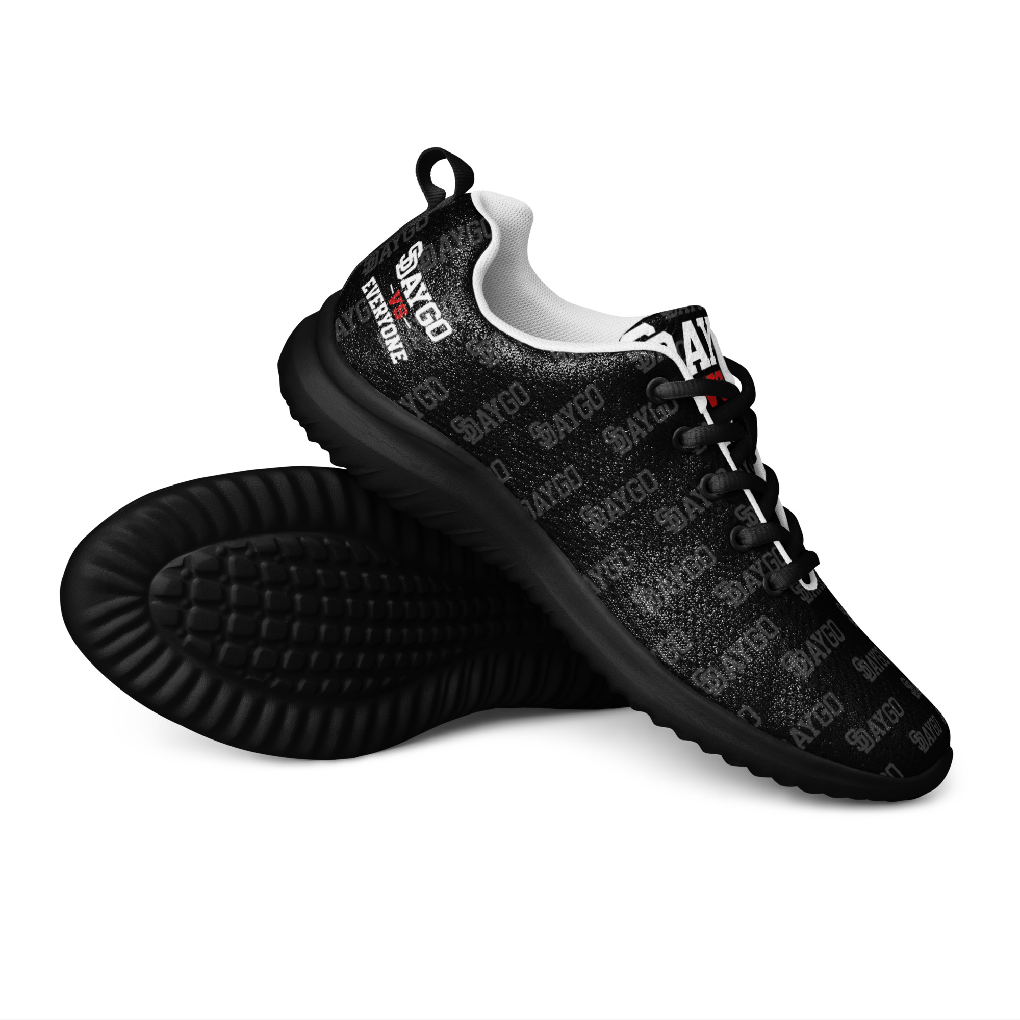 DVE Redline Black Red & White Pattern Men's Athletic Shoes