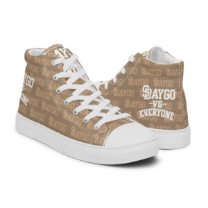DVE Paper Trail Tan & White Pattern Men's High-Top Canvas Shoes