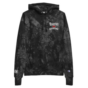 DVE Redline Black Red & White Pattern Champion Tie-Dye Hoodie