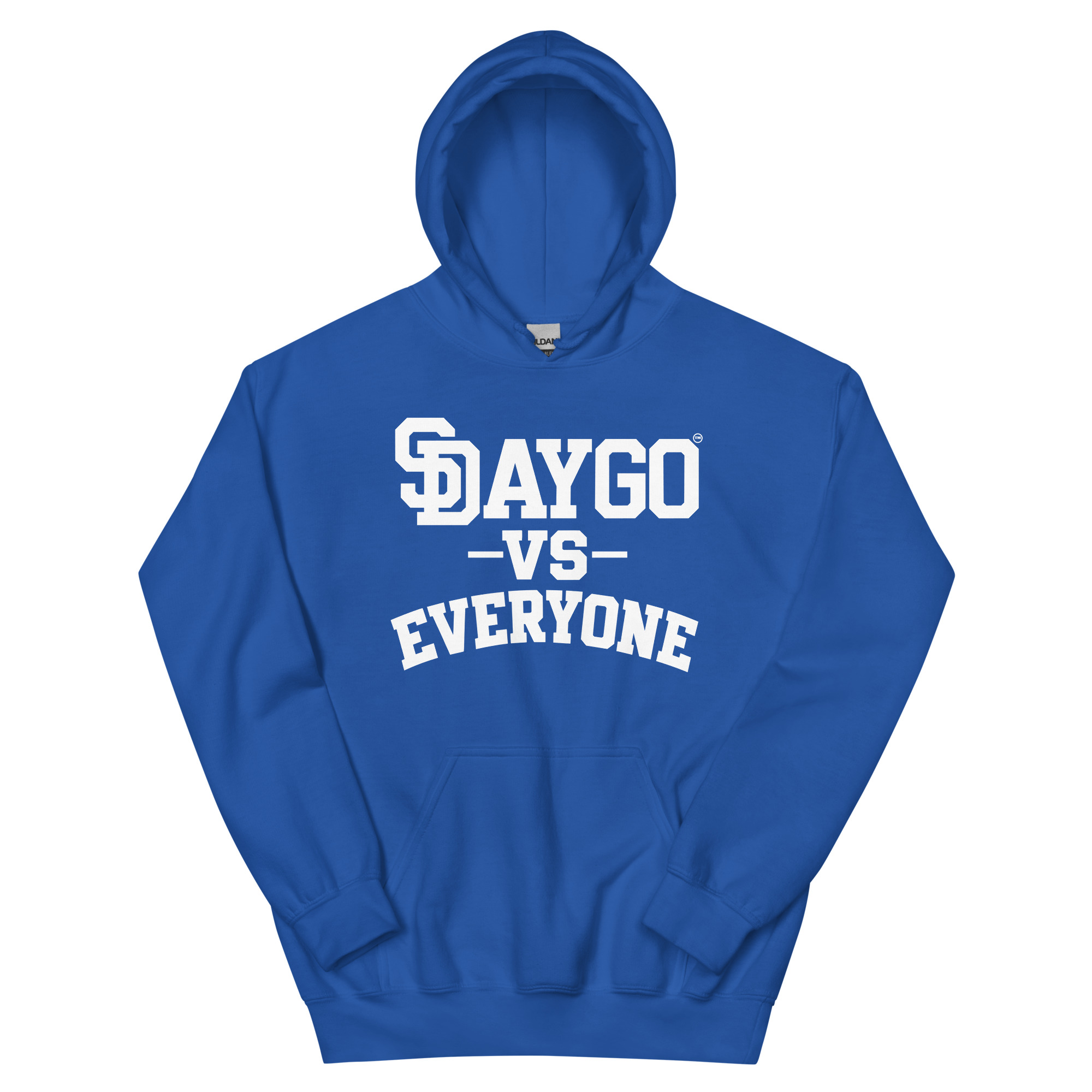 DVE Blue Hunneds White SD Logo Royal Blue Hoodie