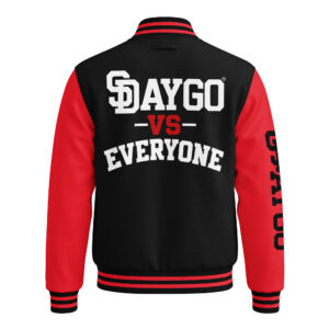 DVE Infrared White & Red SD Logo Heavyweight Letterman Jacket