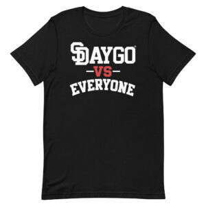 DVE Redline White & Red SD Logo Black T-Shirt